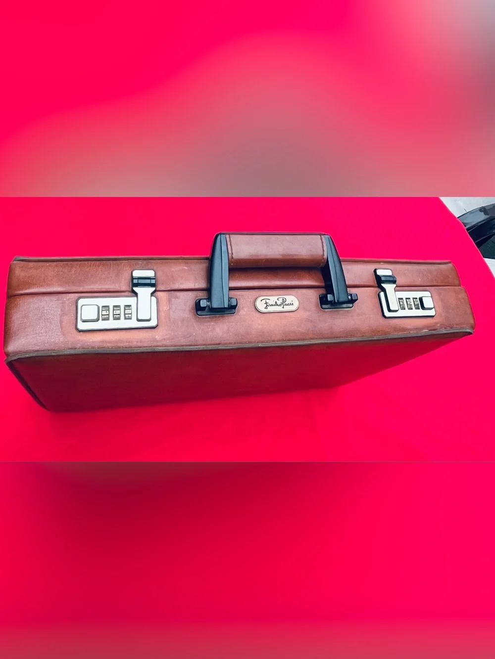 Authentic Emilio Pucci Leather Vintage Briefcase